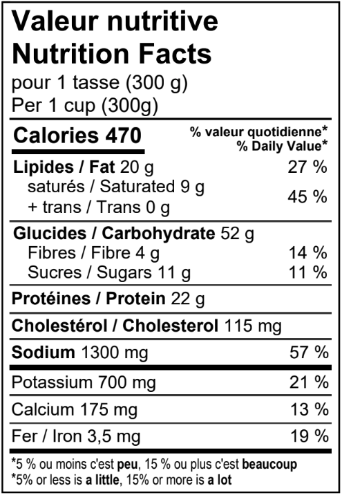Ricotta & Chicken Tortellini — Nutrition facts