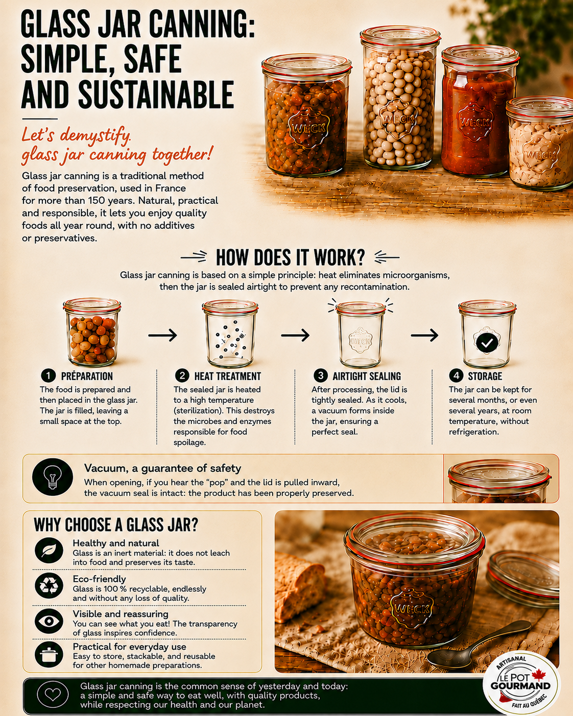 Glass jar canning: simple, safe and durable